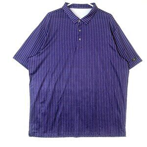 OBLA Golf Star Geometric AOP Stretch UPF Performance Polo Shirt Mens XXL Purple